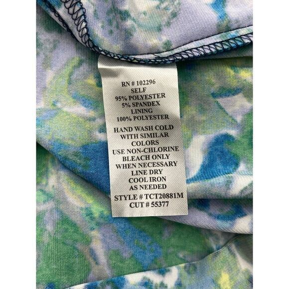 Connected Apparel Women Sleeveless Multicolored Faux Wrap Sheath Dress Size 10 - Picture 9 of 10